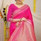 Kanchipuram Pure Pink Silk Handloom Saree