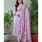 Pink Cotton Printed Afghani Suit Set