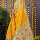 Beautiful Yellow Saree With Silk With Weaving Silver Zari