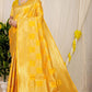 Yellow Kanchipuram Pure silk saree with Jari weaving work