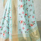 Sea Green Mysore Silk Saree With Swarovski Diamond
