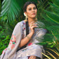 Beautiful Zari Woven With Rose Print Saree