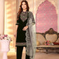 Black faux Georgette plazzo suit