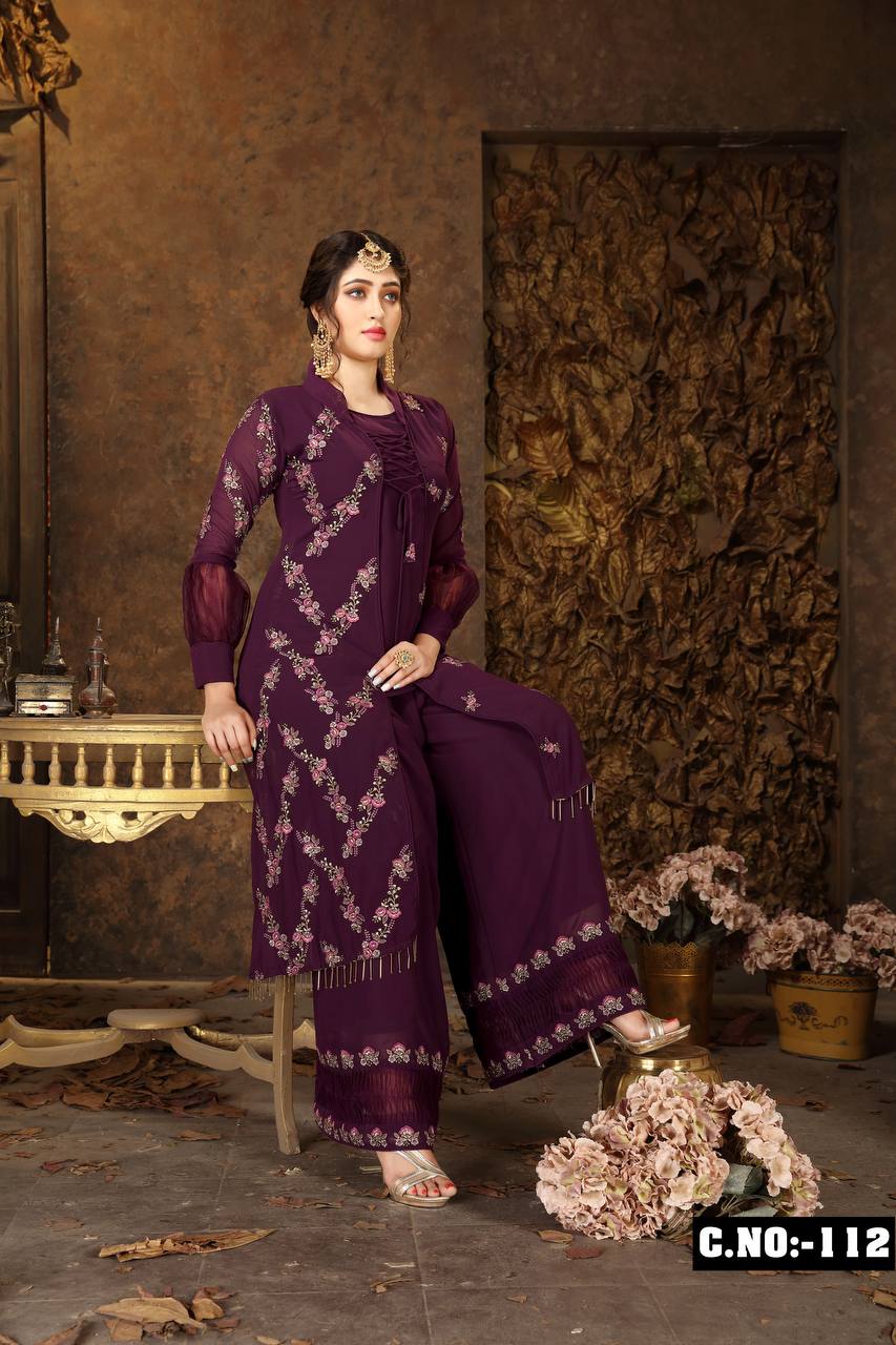 The Faux Georgette with Embroidery work dress