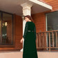 Embroidry Faux Georgette green dress