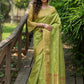 Green Assam Silk Embroidered Saree