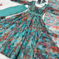 Organza Fabric Kurta Set With Embroidery Work