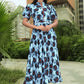 Multi color polyester maxi dress