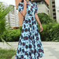 Multi color polyester maxi dress