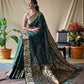 Green Soft Silk Sarees With Gold Zari Weaving