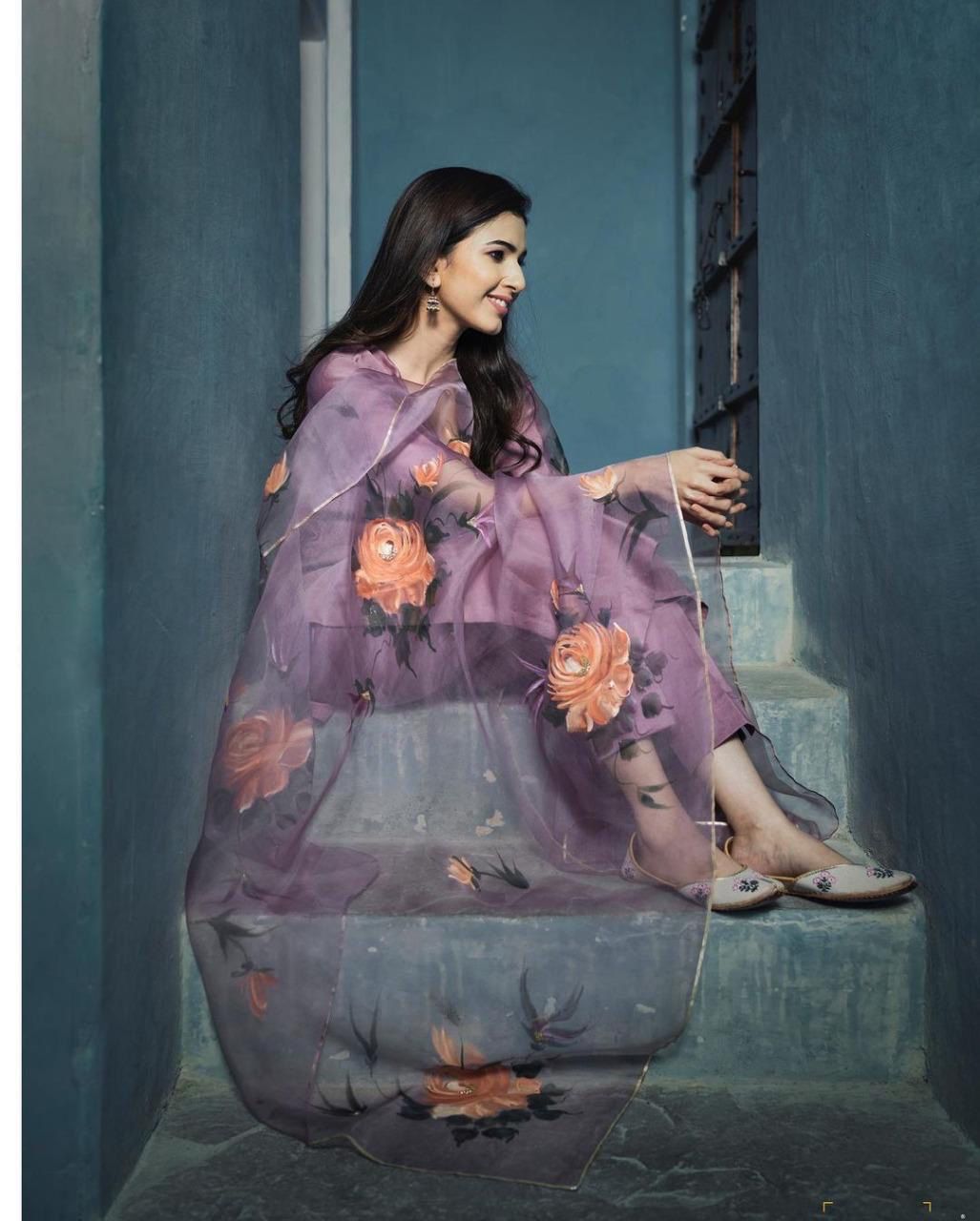 Heavy Pure Maska Cotton Silk Dusty Lavendar Kurta
