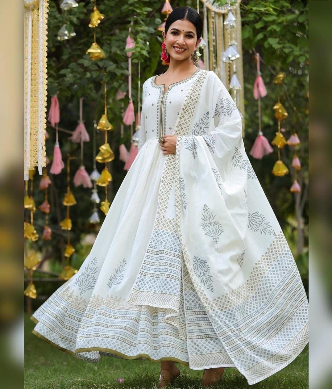 Pure Jaipuri Cotton Gown Set