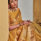 Maheshwari Tissue Silk Weaving Yellow Colour Saree