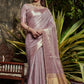 Maheshwari Tissue Silk Weaving Wine Colour Saree