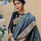 Semi Pure Tussur Silk weaving Saree With Temple Woven Border