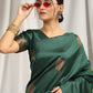 Green Soft Silk Saree With Copper Zari Weaves Butties Saree