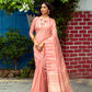 Pink Tussar Silk weaving saree with Ikkat woven Border