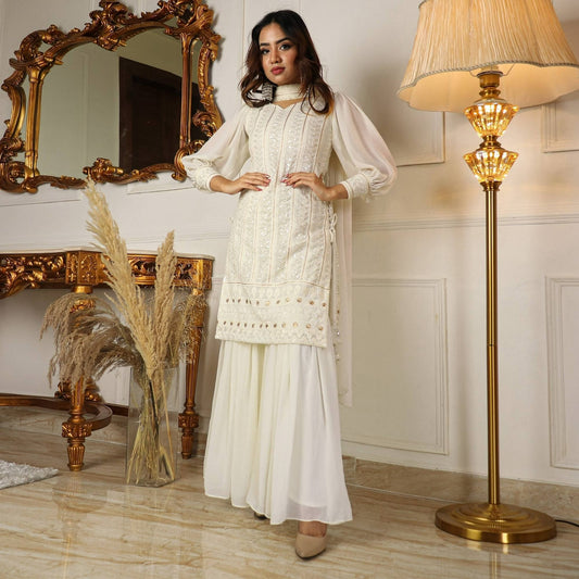 Beautiful Pure Lukhnowi Kurta Set