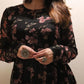 Beautiful Black Georgette Red Printed Gown