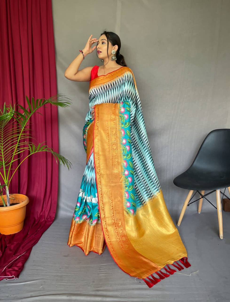 Pure Kanchipuram Digital Printed Saree