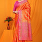 Orange Balatan Pure Silk Saree With Rich Pallu