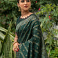 Green Pure Tussar Silk Jamdani Weaving Saree With Zari Woven Border