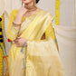 Kanchipuram Pure Yellow Silk Handloom Saree