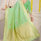 Kanchipuram Pure Light Green Silk Handloom Saree