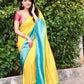 Light Yellow Special 3D Weaving Lichi Silk Banarasi Saree