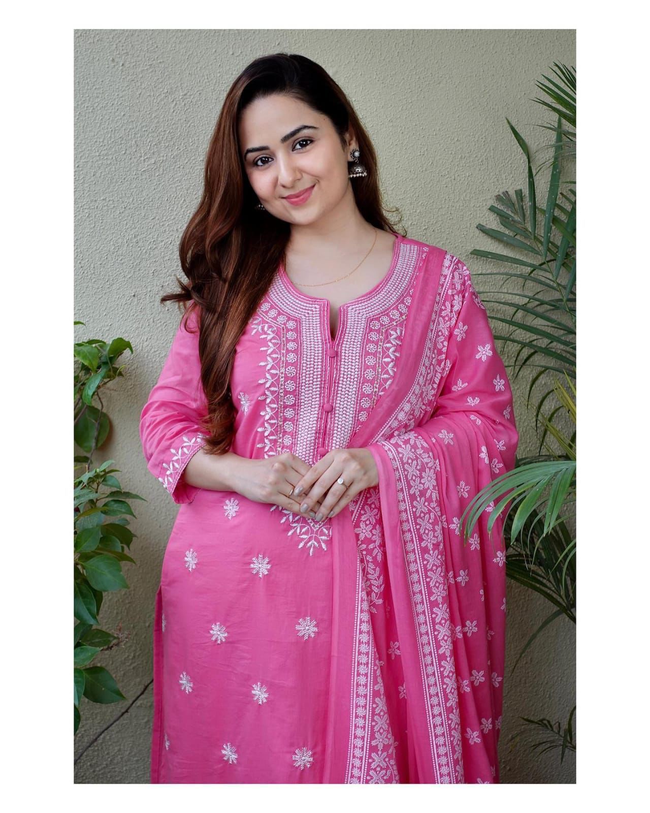 Cotton Pink Kurti With Dupatta Set