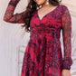 Red Georgette Gown With Floral Print