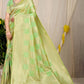 Seafoam Kanchipuram Pure silk saree with Jari weaving work