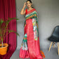 Pink Pure Kanchipuram Digital Printed Saree