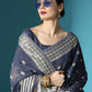 Blue Chanderi Chikankari Weaving Saree With Classy Zari
