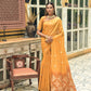 Yellow Chanderi Silk Saree With Silver And Copper Zari Weaves