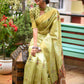 Green Tussar Silk Saree With Unique Slub Weaving Pattern