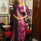 Purple Soft Silk Saree With Contrast Fancy Zari Weaves Border