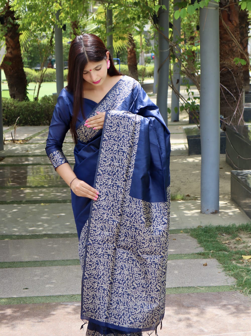 Blue Banglori Silk Saree With Rich Weaving Pallu