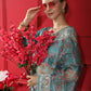 Blue Soft Organza Silk Saree With Fine Sequence Embroidered Border Work