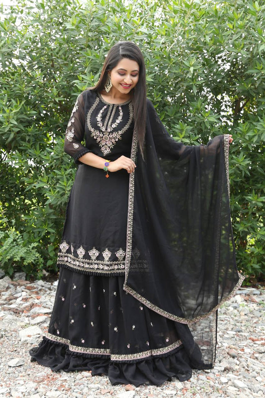 Embroidery Stiched Faux Georgette Dress