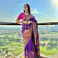 Purple Soft Kashmiri Pashmina Silk Weaving Saree