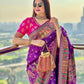 Purple Soft Kashmiri Pashmina Silk Weaving Saree