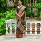 Black Soft Kashmiri Pashmina Silk Weaving Saree