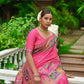Pink Soft Kashmiri Pashmina Silk Weaving Saree