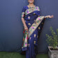 Blue Paithani Pure Silk Handloom Saree