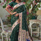 Green Banarasi Soft Silk Paithani Saree With Zari Border