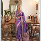 Royal Blue Handloom Weaving Silk Saree