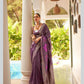 Purple Handloom Weaving Silk Saree