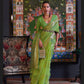 Parrot Two Tone Handloom Weaving Organza Saree