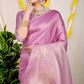 Purple Pure Kanchipuram Silk Sarees In Pure Gold Zari